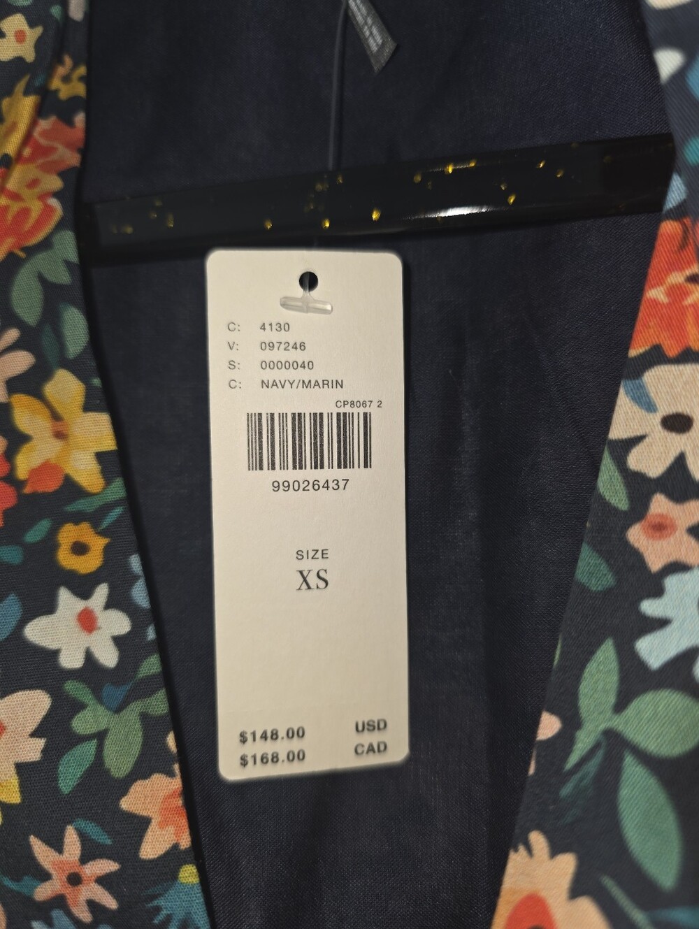 NWT Anthropologie Tommie Mini Shirtdress Navy Floral Size XS - Picture 8 of 8
